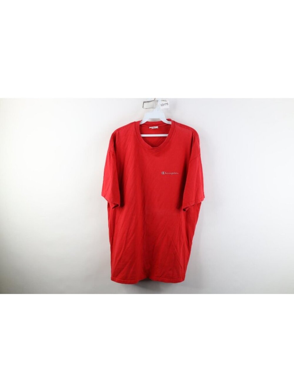 Vintage 90s Champion Mens Large Sun Faded Spell Out Short Sleeve T-Shirt Red